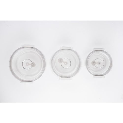 Set de 3 contenedores Fravega Home de vidrio circulares