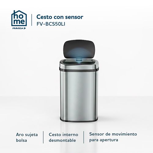 Cesto de basura Fravega Home con Sensor 50 L