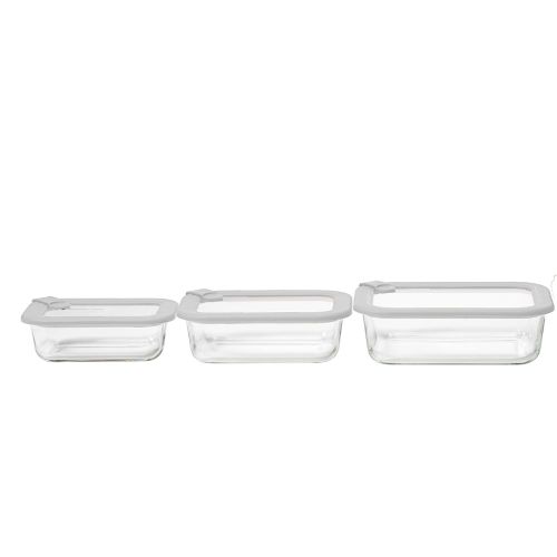 Set de 3 contenedores Fravega Home de vidrio