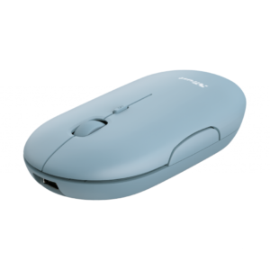 Mouse Trust Puck recargable azul