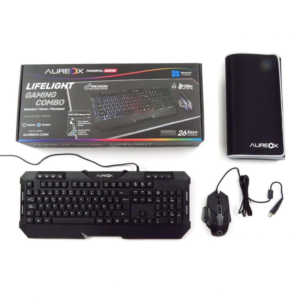 Kit de teclado, mouse y pad Aureox Lifelight Gaming GC1000
