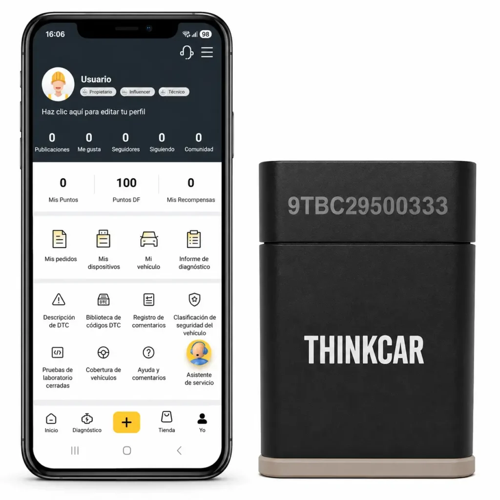 Escáner Automotriz Thinkcar D200 Bluetooth OBDII
