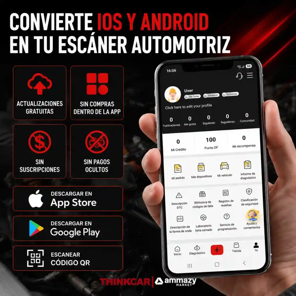 Escáner Automotriz Thinkcar D200 Bluetooth OBDII