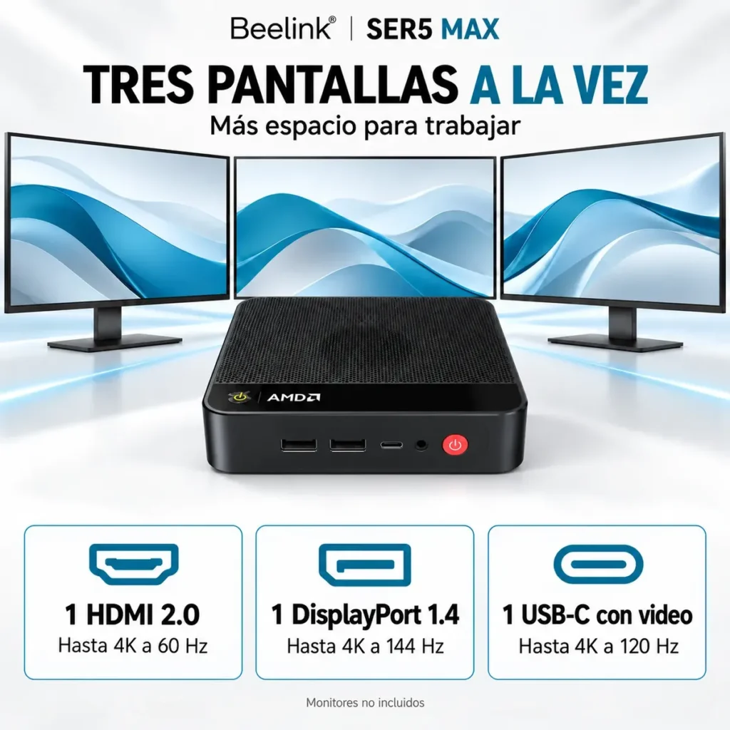 Mini PC Beelink SER5 Max Ryzen 7 7735U 24GB 500GB LAN 2.5G