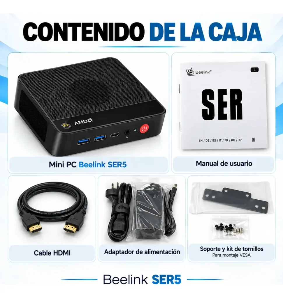 Mini PC Beelink SER5 Ryzen 5 5500U 16GB 480GB LAN 2.5G