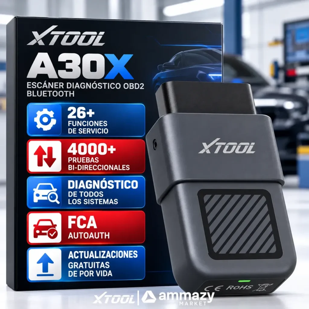 Scanner diagnóstico XTOOL Anyscan A30X Bluetooth OBD2 para celular