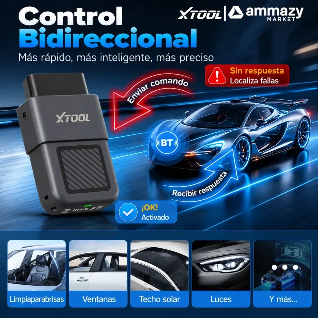 Scanner diagnóstico XTOOL Anyscan A30X Bluetooth OBD2 para celular