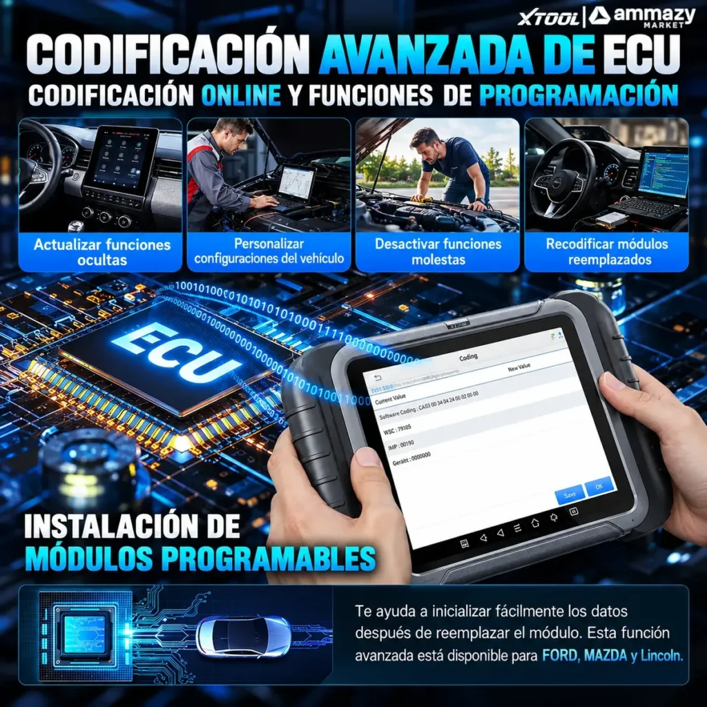Scanner automotriz XTOOL XT80W WiFi Full System de 8 pulgadas