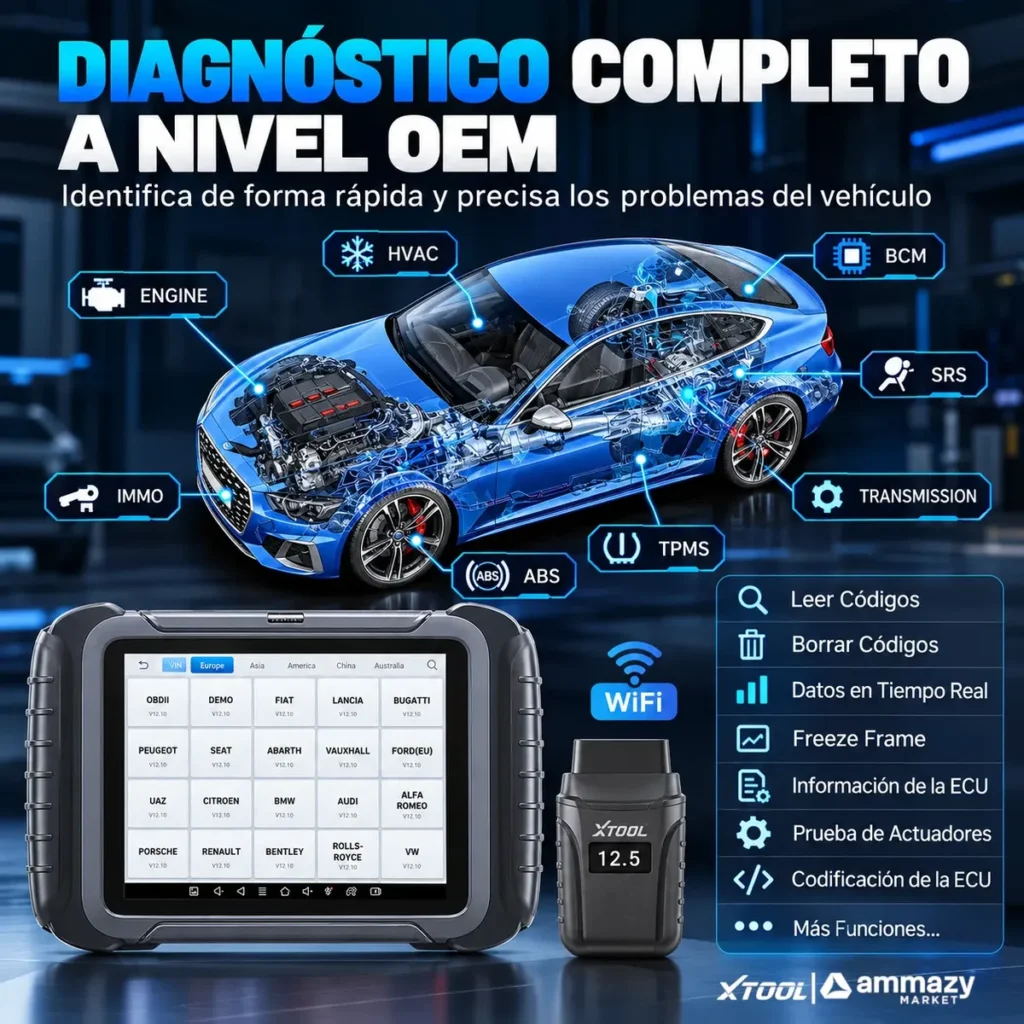 Scanner automotriz XTOOL XT80W WiFi Full System de 8 pulgadas
