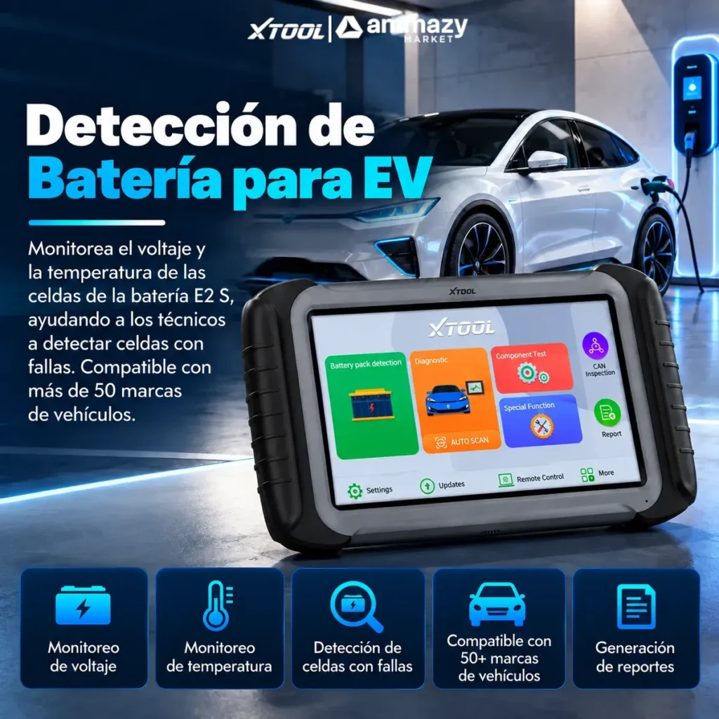 Scanner XTOOL E2 Pro para vehículos eléctricos y diagnóstico de baterías
