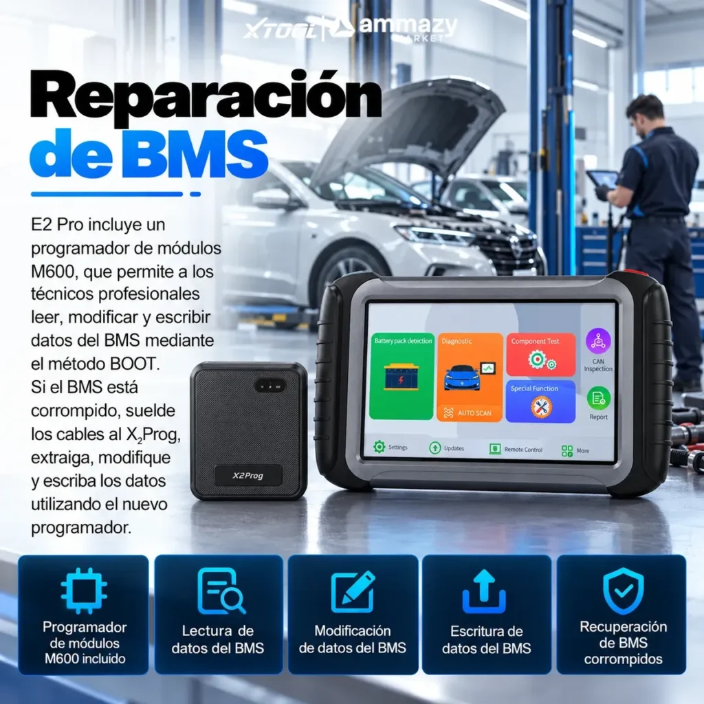 Scanner XTOOL E2 Pro para vehículos eléctricos y diagnóstico de baterías