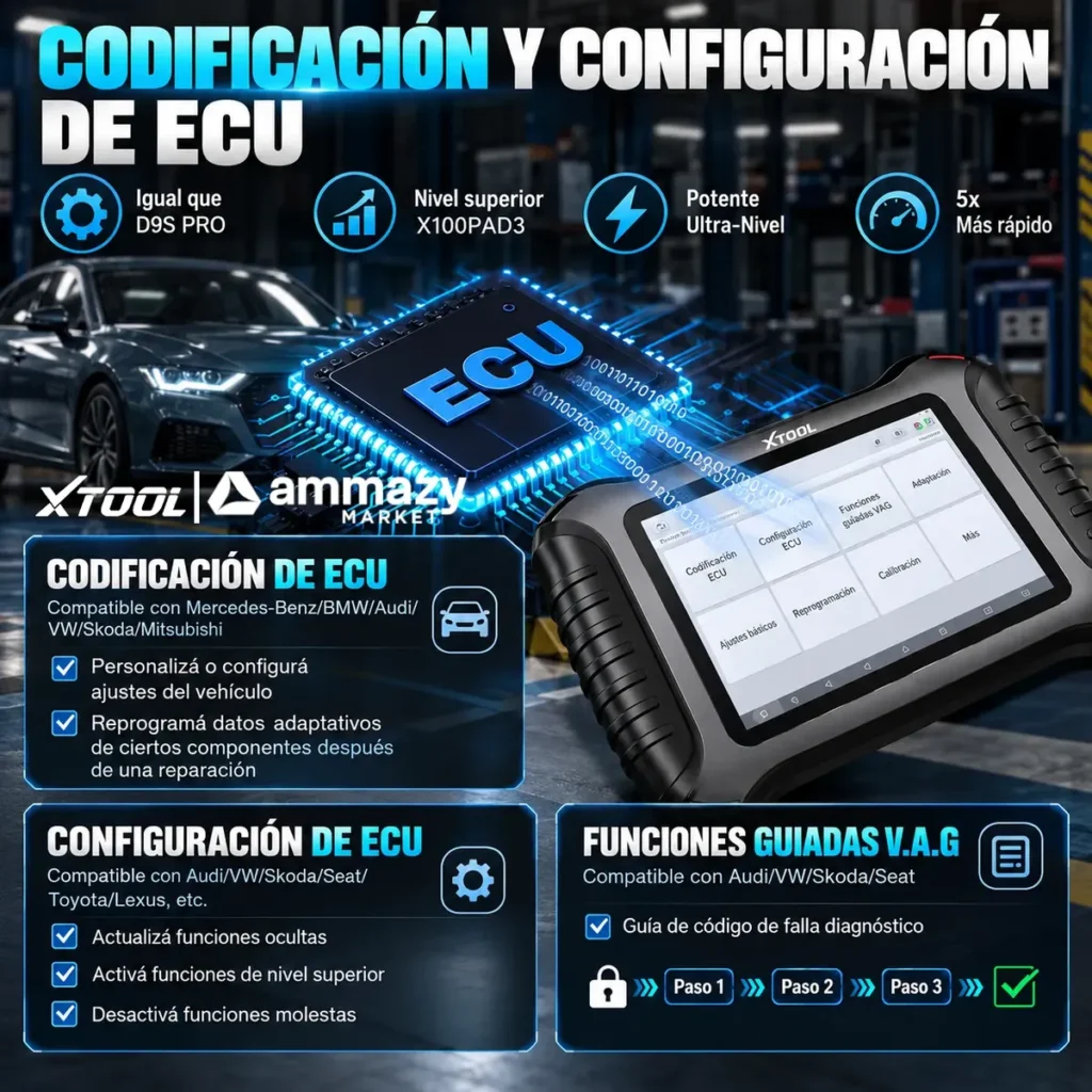 Programador de llaves XTOOL X100PAD Elite2 con diagnóstico automotriz