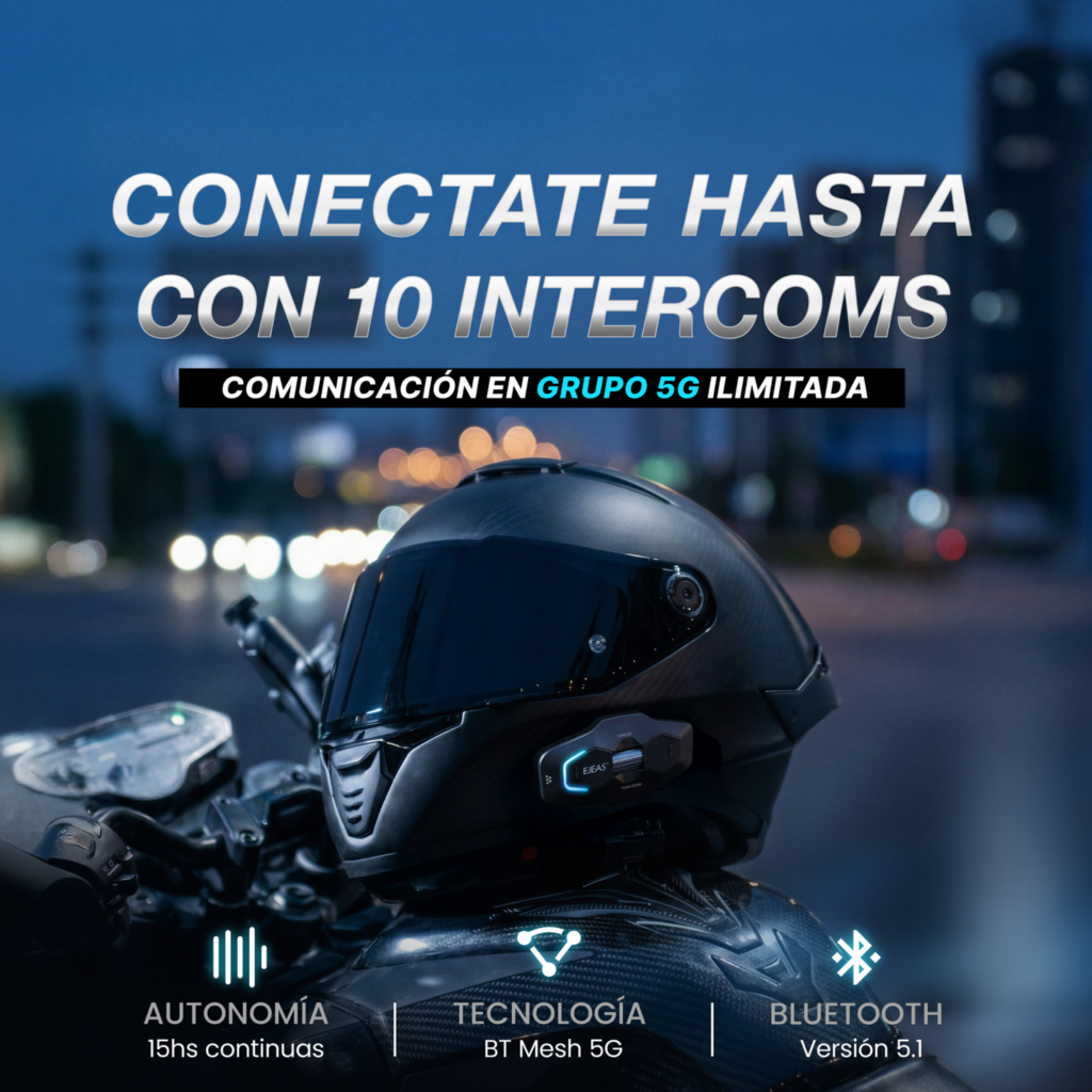 Intercomunicador Ejeas X10 Phantom 3ra Gen Mesh 10 Personas