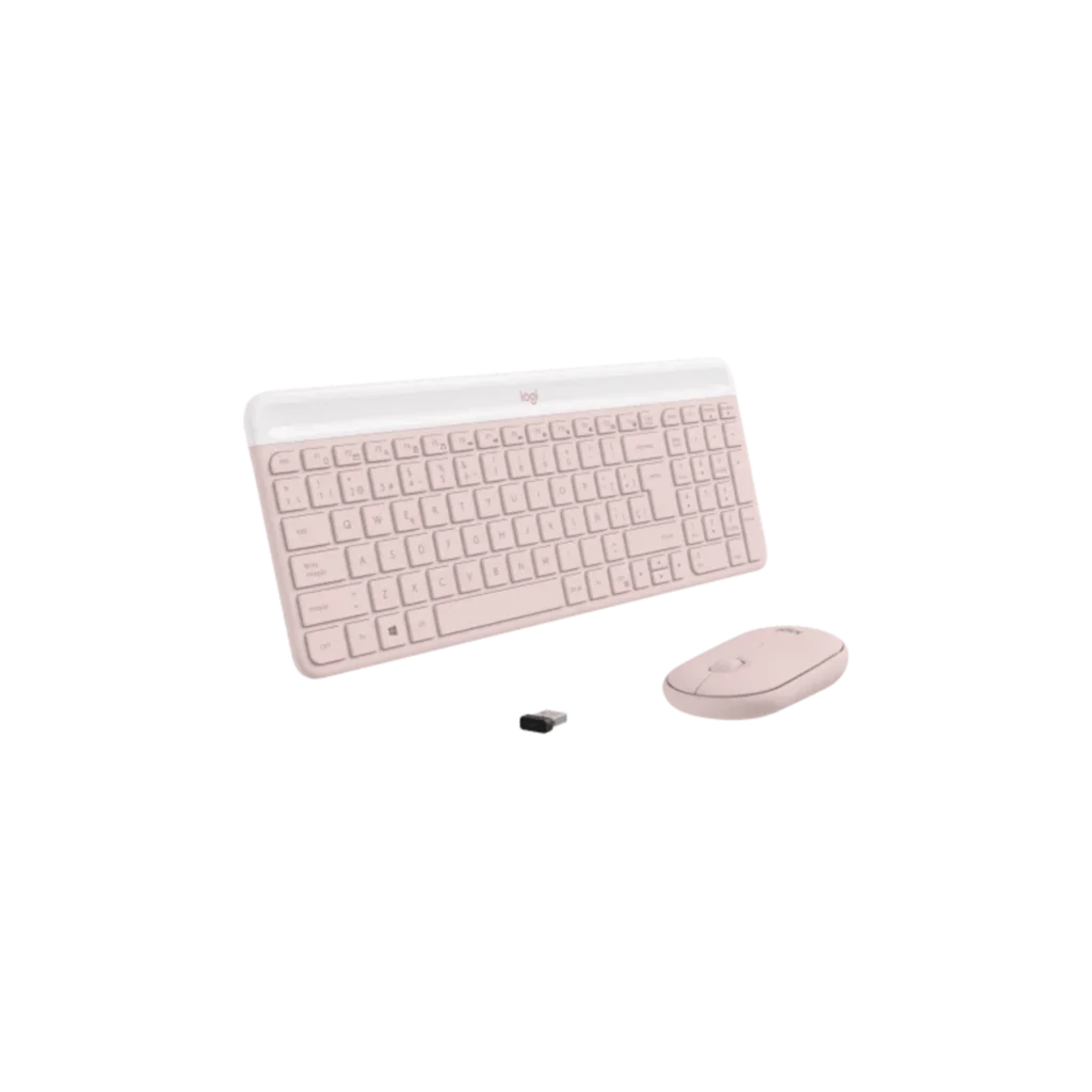 Combo Teclado y Mouse Logitech Inalámbro MK470 Rosa