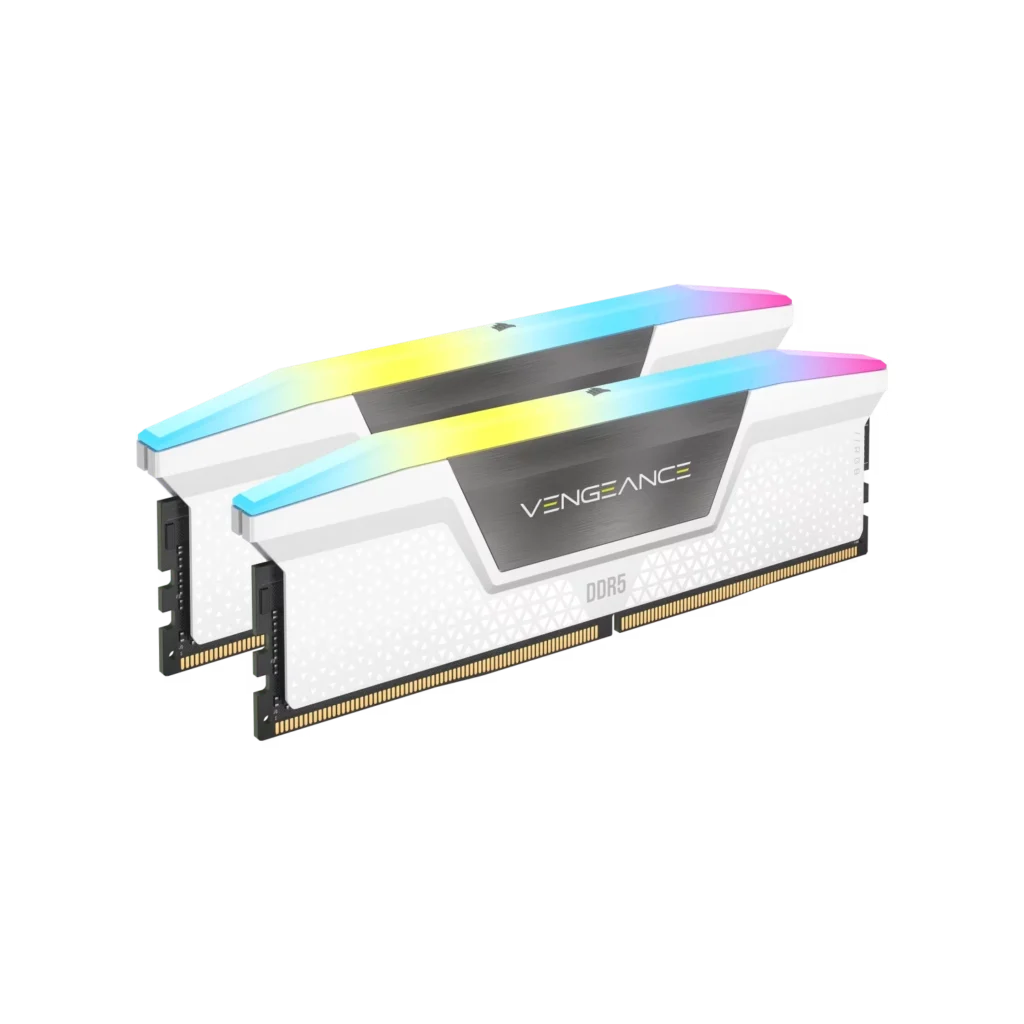 Memoria Ram UDIMM CORSAIR VENGEANCE 32GB DDR5 6000MHz CL30 1.40V (2 x 16GB) Blanca RGB