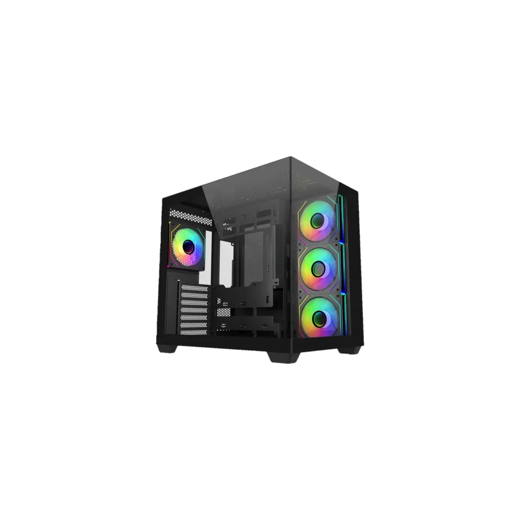 Gabinete Cooler Master Elite 681 Mid Tower 4 Fans ARGB Tempered Glass Black s/Fuente