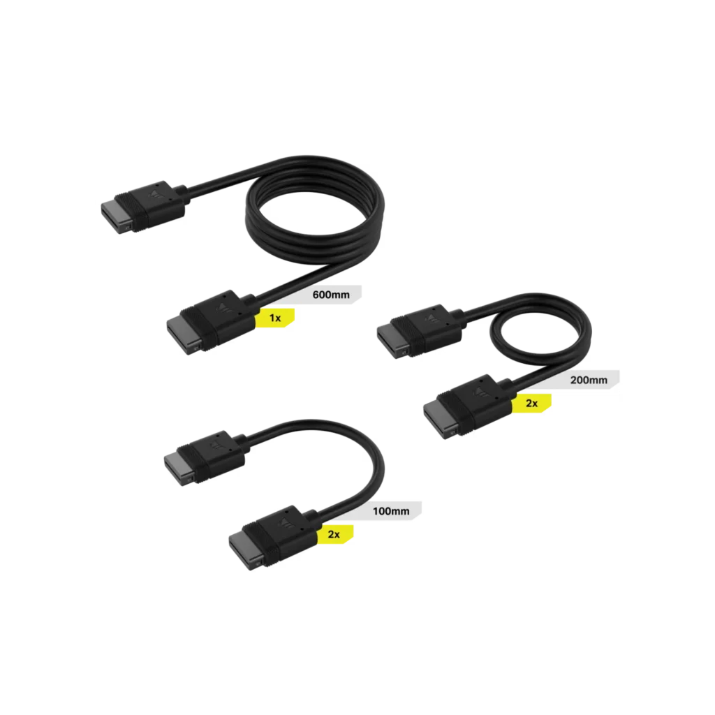 Cable CORSAIR iCUE LINK Kit x5 conector derecho negro