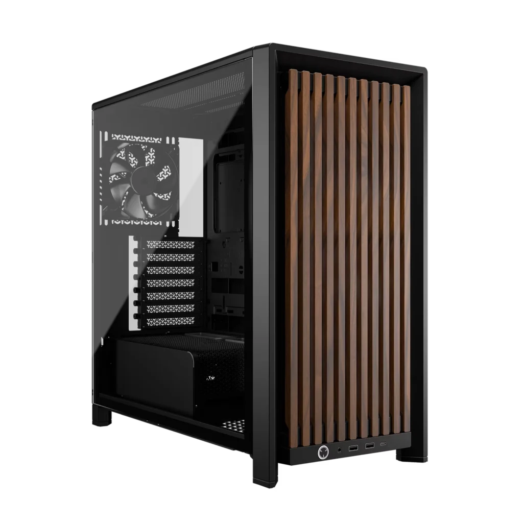 Gabinete CORSAIR FRAME 4000D RS Wood Mid-Tower, Negro / Madera