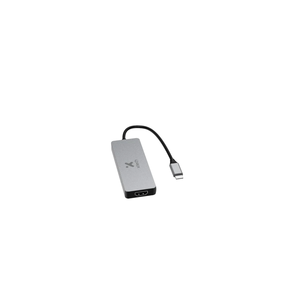 Adaptador Xtech , Multipuerto 5 en 1, Usb C, 17cm
