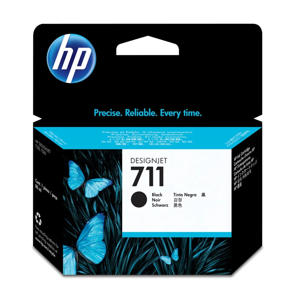 Cartucho de Tinta Plotter HP 711 Negra Alta Capacidad