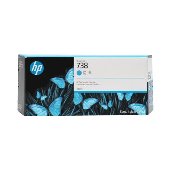Cartucho de Tinta Plotter HP 738 Cian Alta Capacidad
