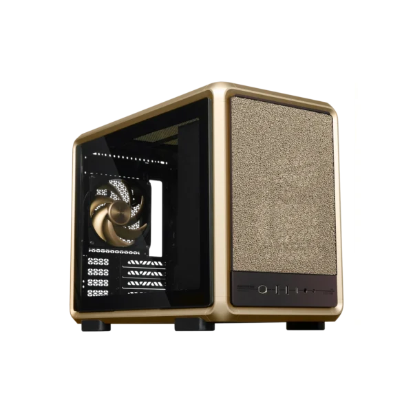 Gabinete Cooler Master MasterFrame 400 Mesh Gold Mini Tower 1 Fan 140mm Tempered Glass Gold s/Fuente