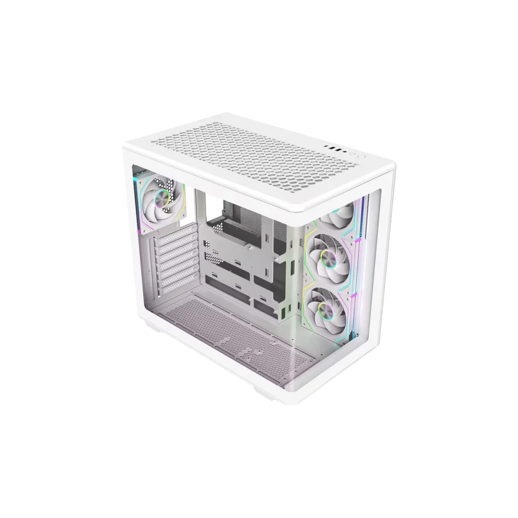 Gabinete Cooler Master Elite 600 Mid Tower 4 Fans ARGB Tempered Glass White s/Fuente