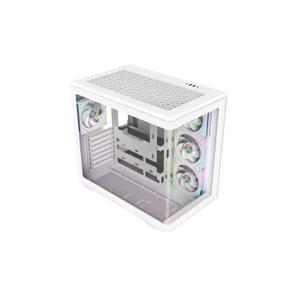 Gabinete Cooler Master Elite 600 Mid Tower 4 Fans ARGB Tempered Glass White s/Fuente