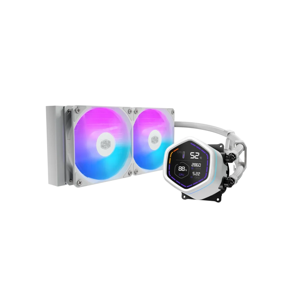 Water Cooler Cooler Master MasterLiquid Core NEX Digital 240 2 Fans 120mm ARGB White