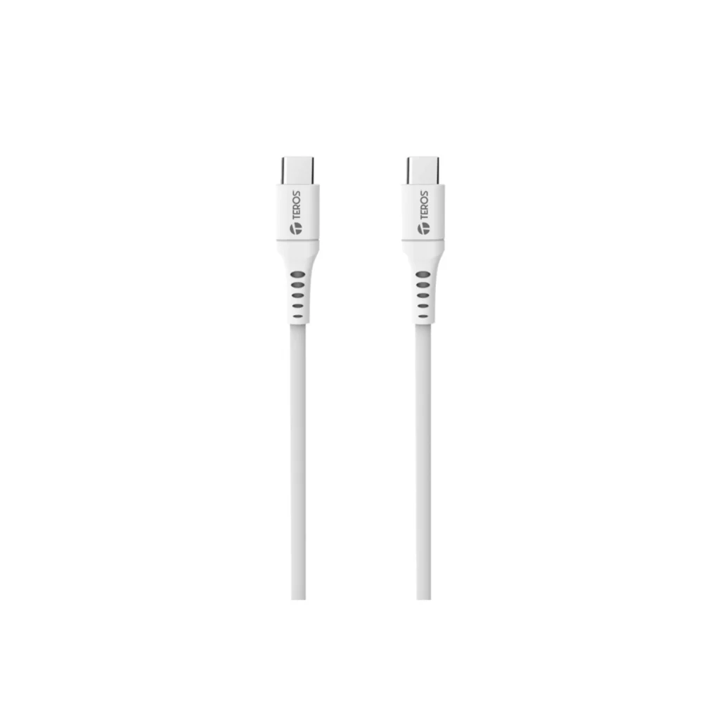 Cable Teros TE-70208W USB-C to USB-C Cable 100W 480MB/s 1m White