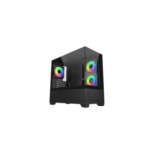 Gabinete Cooler Master Elite 490 Mini Tower 3 Fans 120mm ARGB Tempered Glass Black s/Fuente