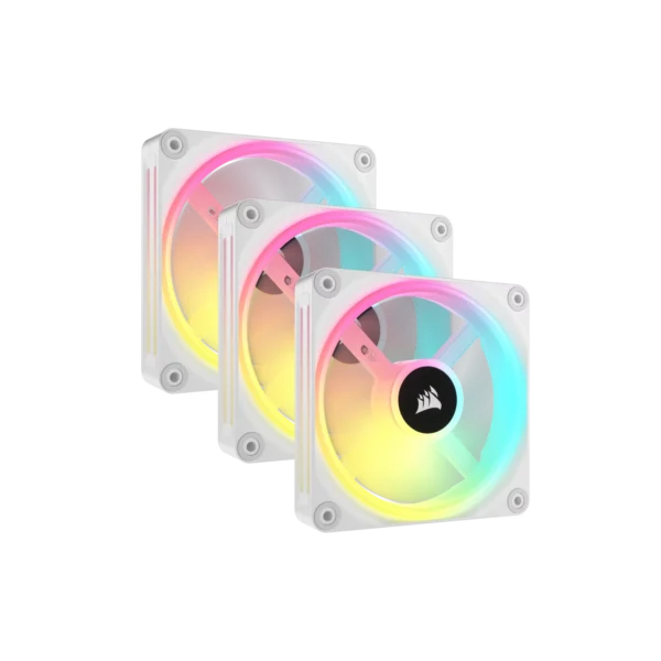 Kit de ventiladores CORSAIR PWM de 120 mm QX120 RGB x3 blanco con iCUE Link