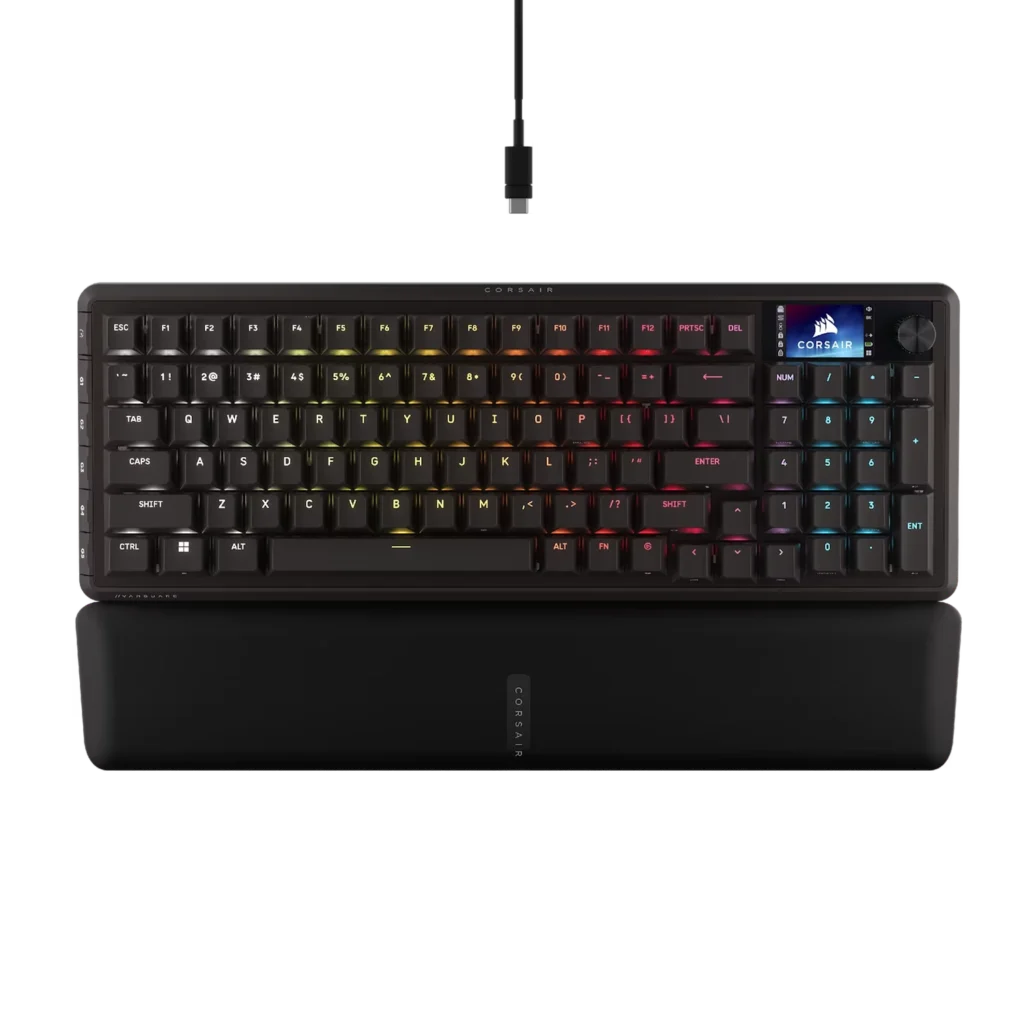 Teclado gamer CORSAIR VANGUARD 96 Mecánico inalámbrico Backlit RGB LED MLX Plasma Negro