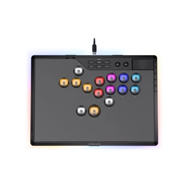 Controlador de juegos CORSAIR Novablade Pro Wireless Hall Effect Leverless Controller RGB LED MGX v2 Negro