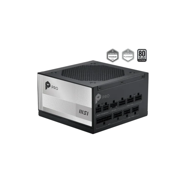Fuente MSI PRO A1000PL PCIE5 1000W 80 Plus Platinium Cable USA