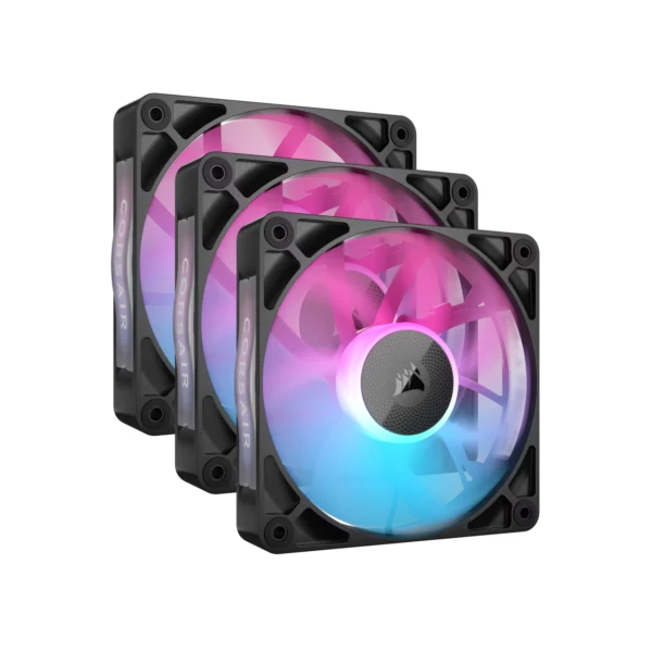 Kit de inicio de ventiladores CORSAIR iCUE LINK RX120 RGB 120 mm X3 negro