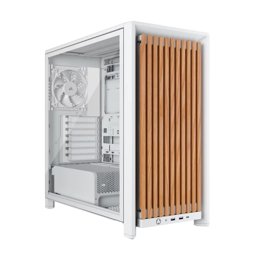 Gabinete CORSAIR FRAME 4000D RS Wood Mid-Tower, Blanco / Madera