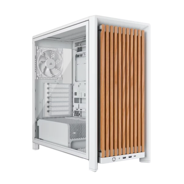 Gabinete CORSAIR FRAME 4000D RS Wood Mid-Tower, Blanco / Madera