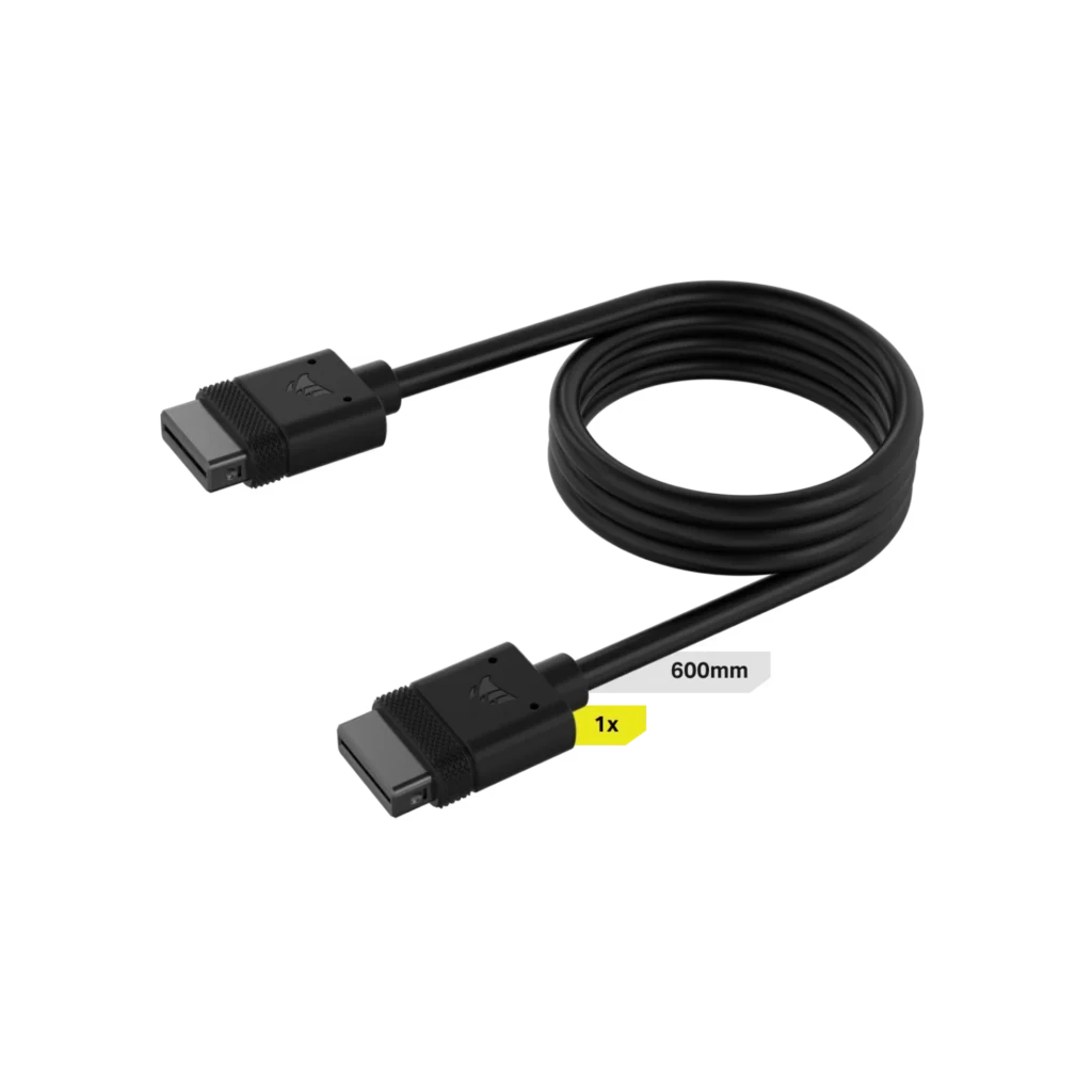 Cable CORSAIR iCUE LINK 1x 600mm con conector derecho negro