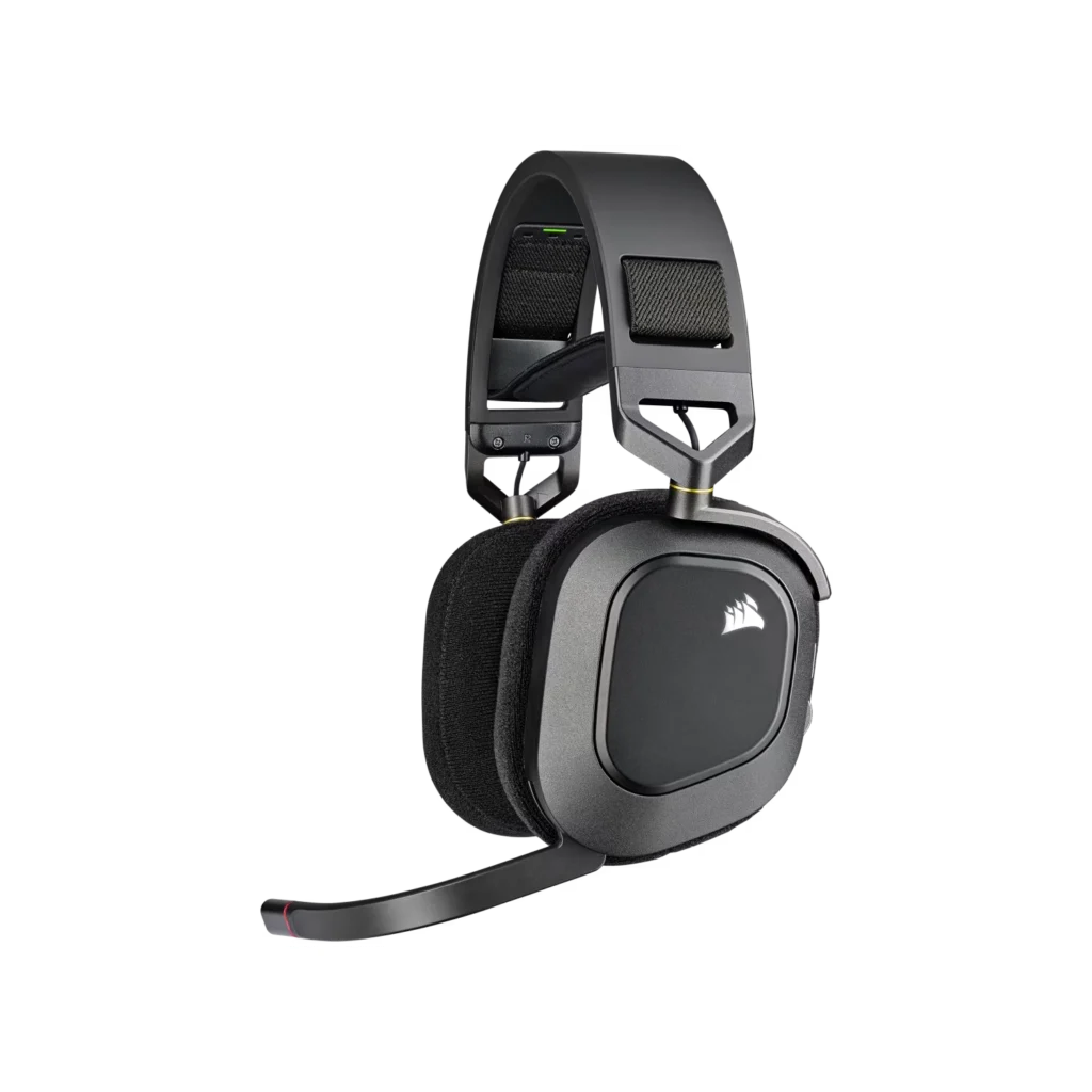 Auricular gaming Corsair HS80 RGB wireless con audio espacial - carbón