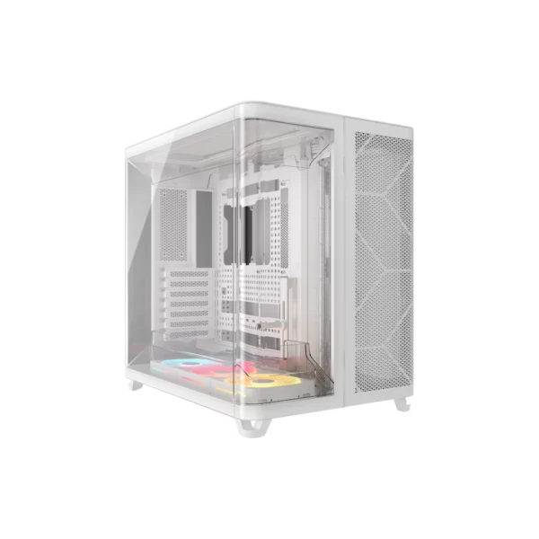 Gabinete CORSAIR AIR 5400 LX-R RGB iCUE LINK Mid Tower con triple cámara Blanco