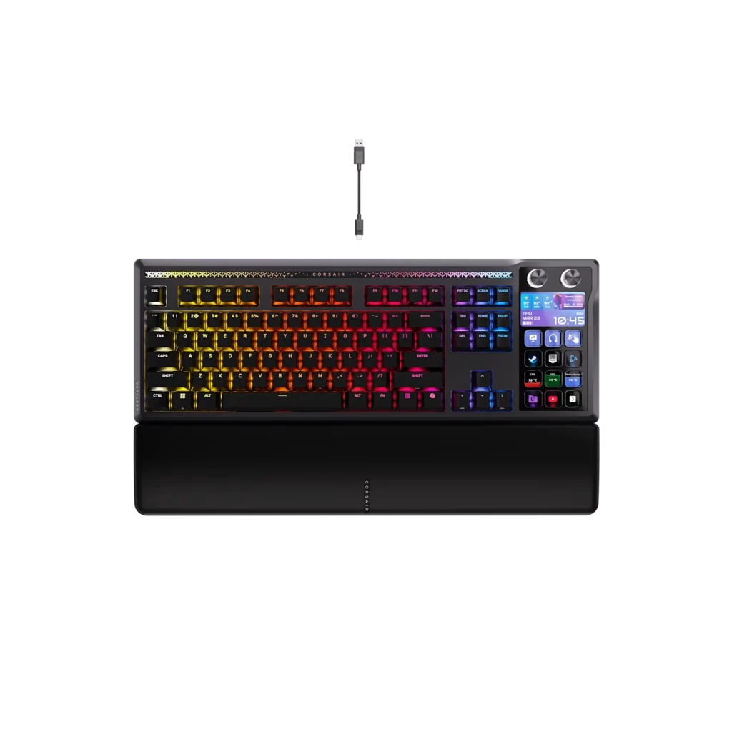 Teclado gamer CORSAIR GALLEON 100 SD RGB Mecánico Backlit RGB LED MLX Pulse Negro