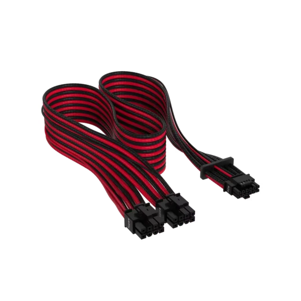 Cable con fundas individuales PCIe Gen 5 12V-2x6 de 600 W y 12 4 patillas con funda individual, Type 4, ROJO/NEGRO