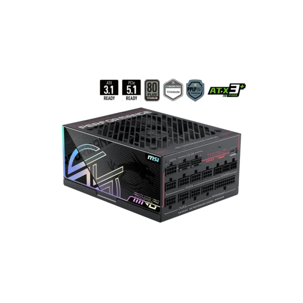 Fuente MSI MPG AI1600TS PCIE5 1600W 80 Plus Titanium Cable USA